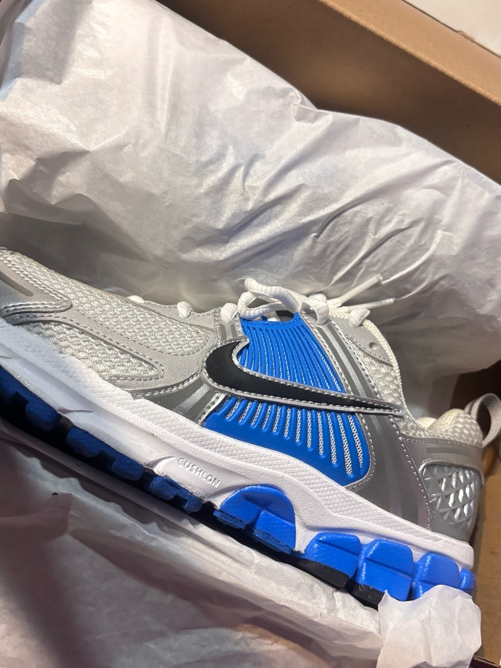 Nike Youth White, Blue & Gray Running Sneakers